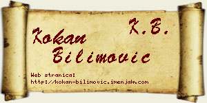 Kokan Bilimović vizit kartica